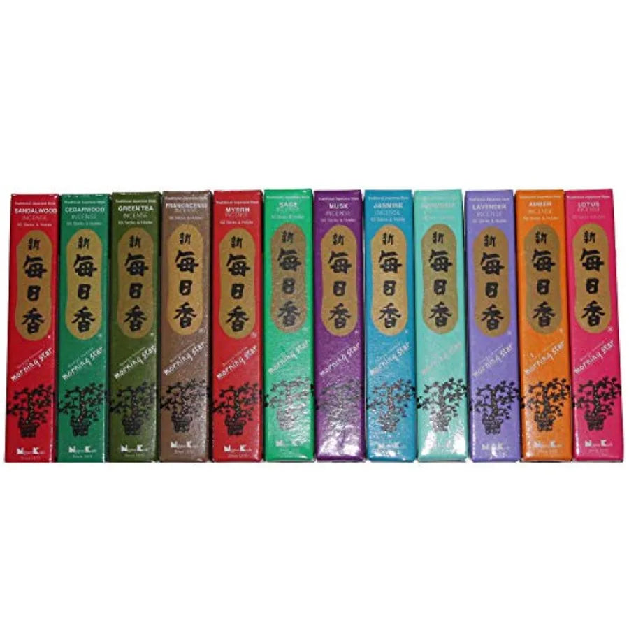 Nippon Kodo Incense - 12 Fragrance Assortment Total 12x50 600 Sticks - Sandalwood Cedarwood Green Tea Frankincense Myrrh Sage M