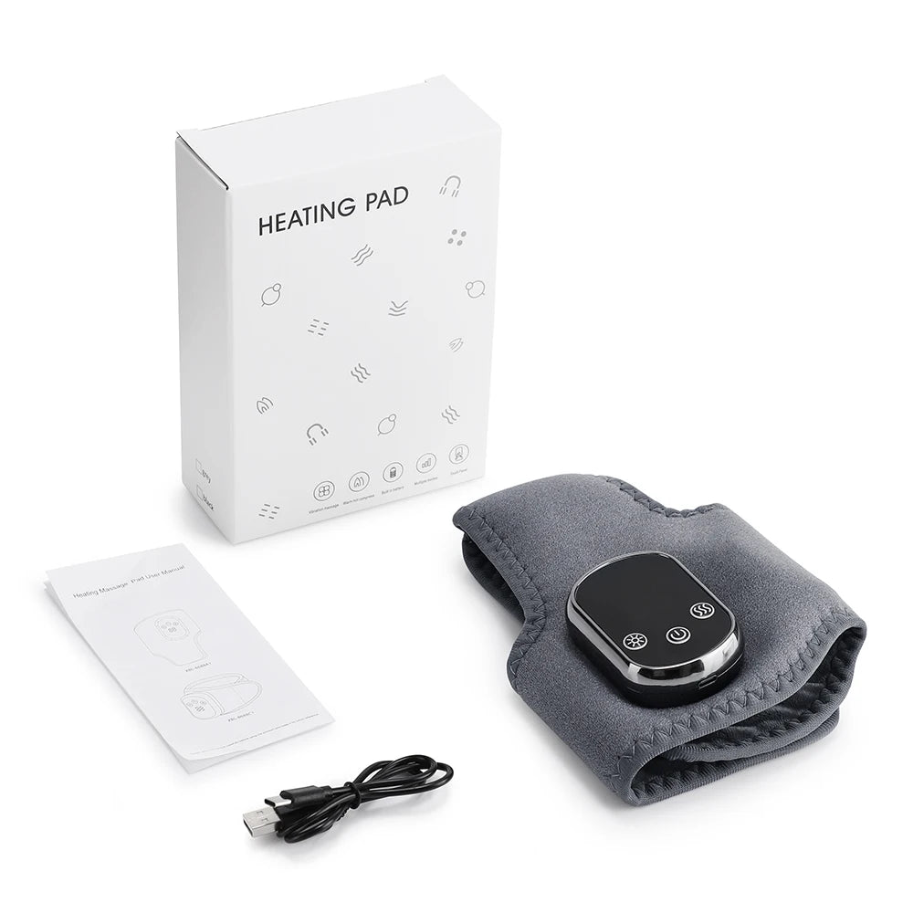 Rechargeable Wireless LED Ankle Massager with Heated Brace 5 Heat Settings & 3 Vibrations for Joint Relief And Relaxation