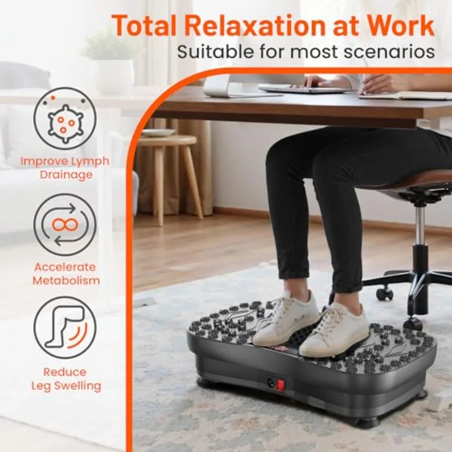 Vibration Plate Fitness Platform for Home Gym Use ABS Plastic Body in Black 3D Vibration Technology for Lymphatic Drainage Full
