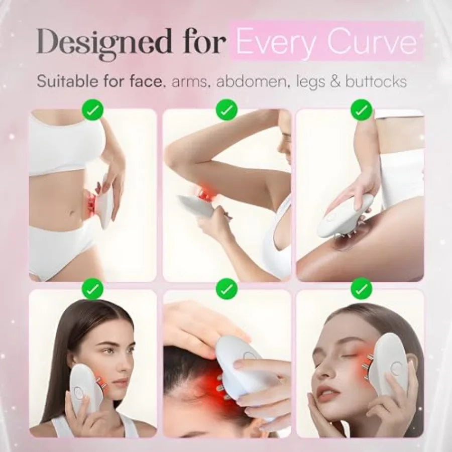 3-in-1 Body Sculpting Machine Thermoslim Cellulite Massager with Cupping and Red Light Therapy for Belly Skin Back Waist Legs a