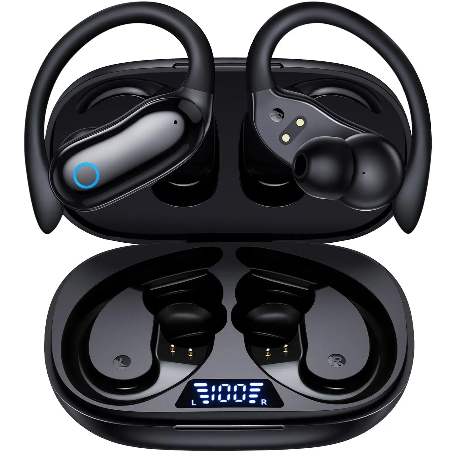 Active Noise Cancelling Ear Buds AI Translation Wireless Earbuds 96hrs Playback Bluetooth Headphones with Earhooks Microphone