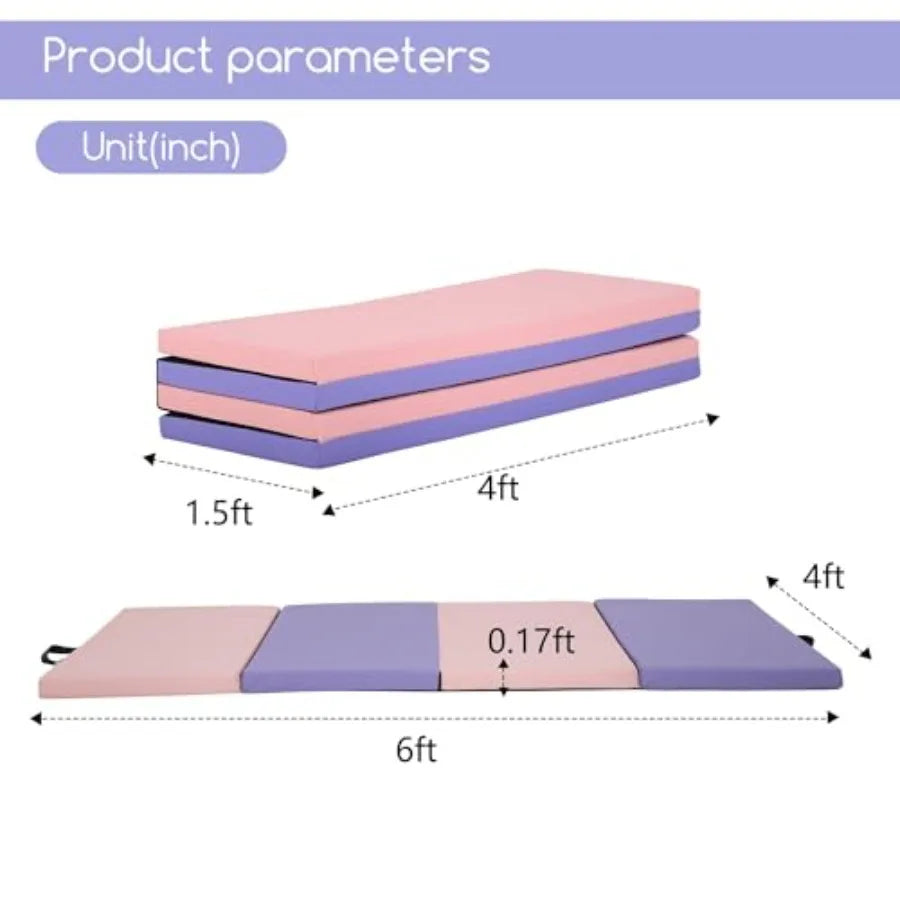 Thick 2 Inch Yoga Mat for Home Gym - Foam Exercise Flooring for Workout Gymnastics Tumbling Pilates Dance - Foldable Play Mat i