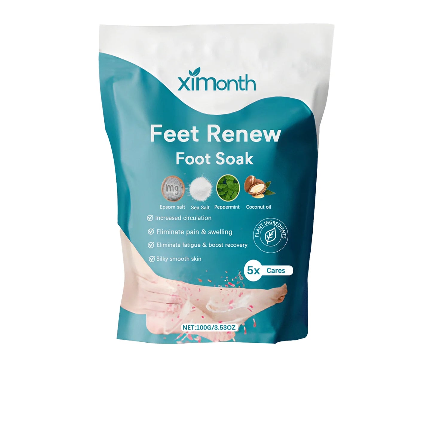 Foot Salt Bath Stress Relief Dead Skin Remover Deep Cleansing Bath Soak Magnesium Moisturizing Body Feet Relaxing Bath Salt 100g
