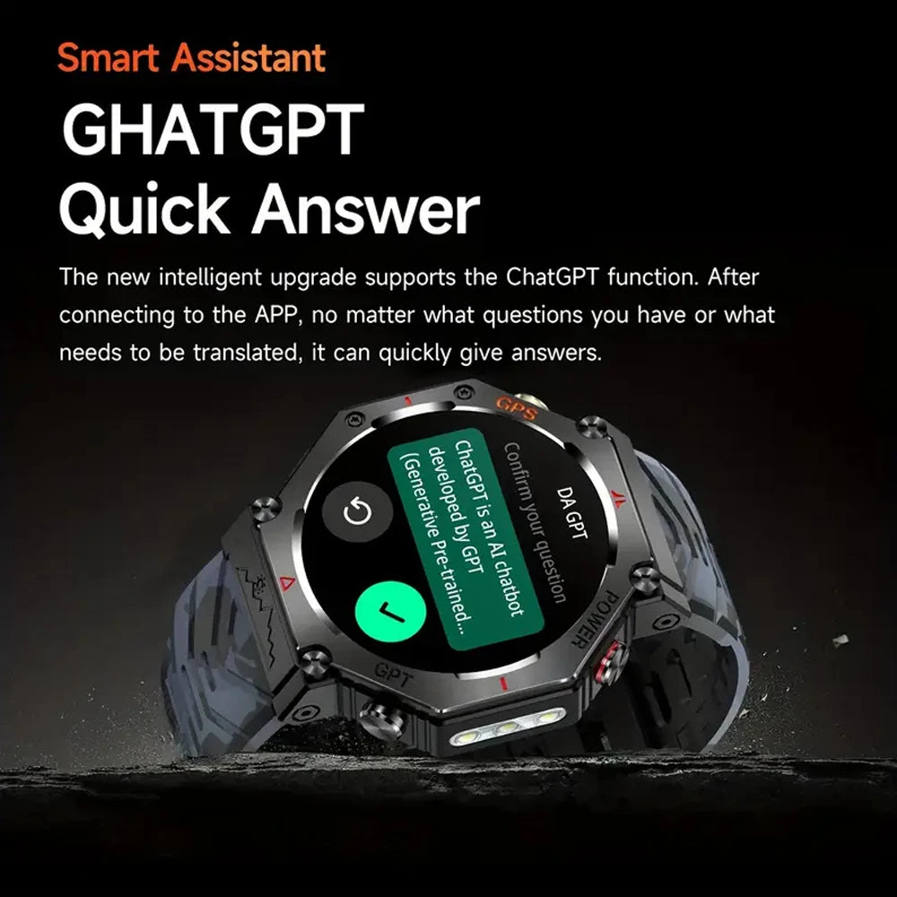 SENBONO GPS Smart Watch Men Built-in GPS Bluetooth Call AI GPT Fitness Tracker Waterproof Military Sports Smartwatch for Men