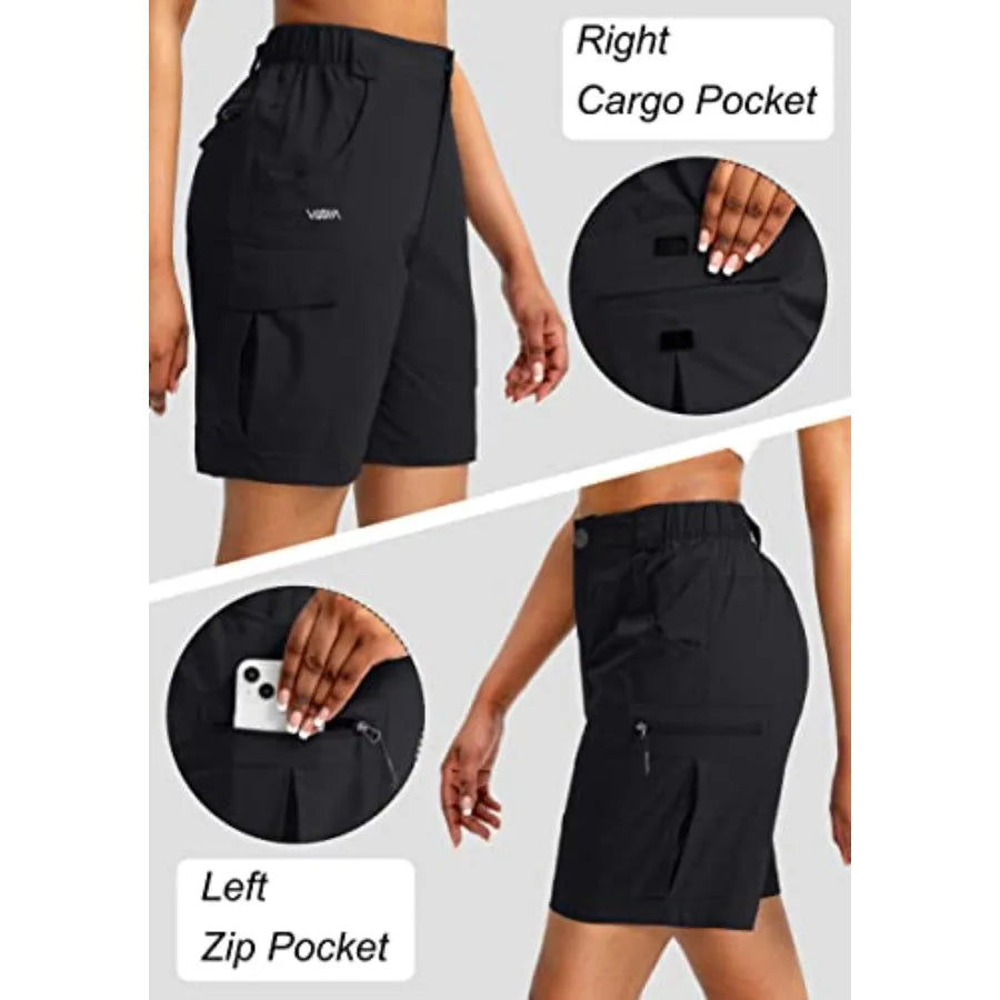 Viodia Women's 7" Hiking Cargo Shorts with Pockets Quick Dry Lightweight Shorts for Women Golf Casual Summer Shorts