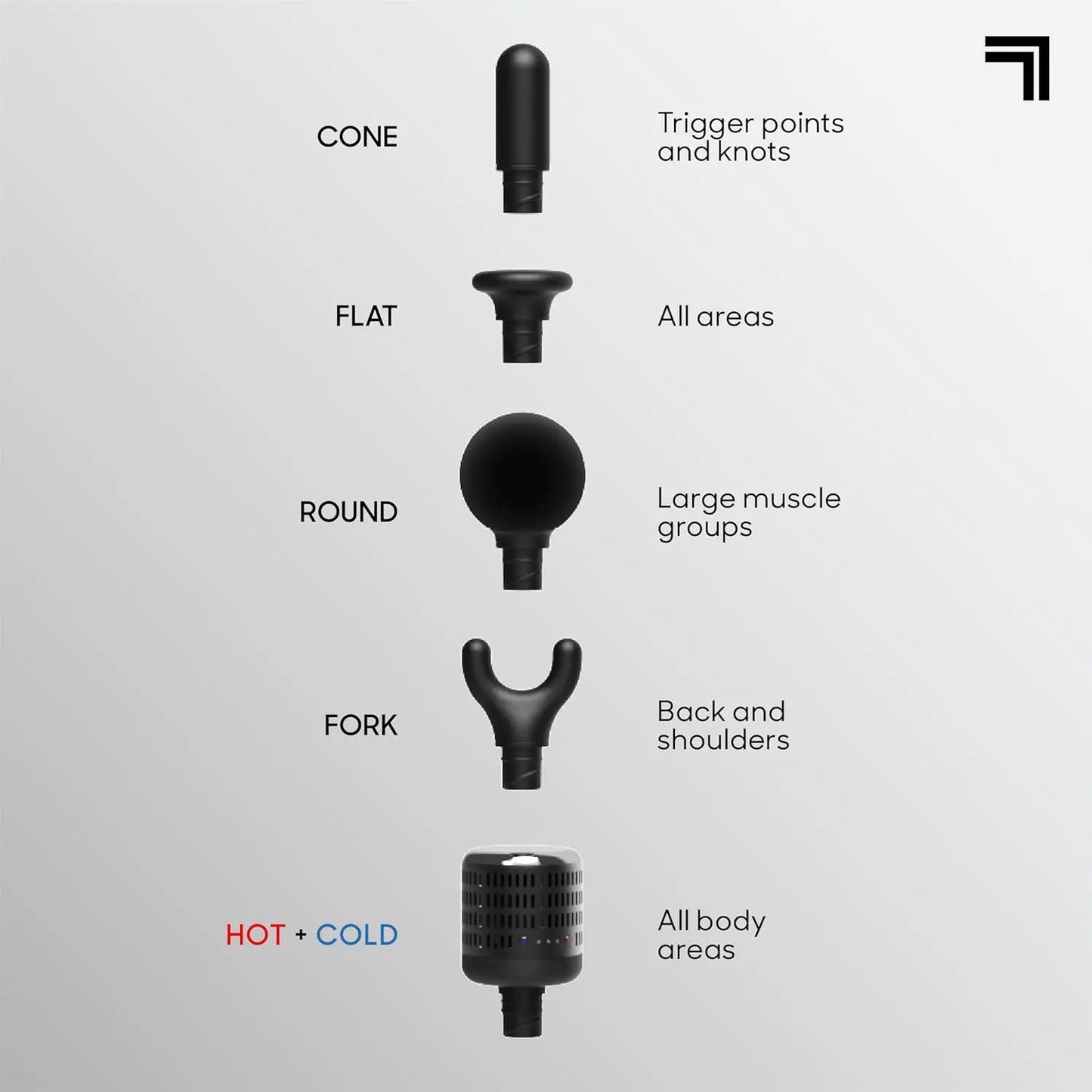 Deep Tissue Percussion Massage Gun, Hot & Cold Rechargeable Handheld Massager, 4 Speeds, 5 Heads, Carrying Case, Muscle Pain Relief
