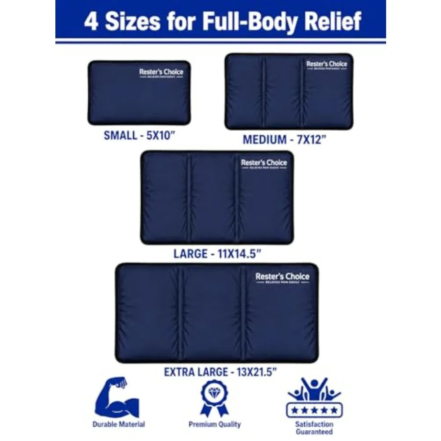 2 Pack Large Ice Packs for Injuries 11" x 14.5" Hot and Cold Pack Reusable Gel Pack, Durable Construction, and Flexible When Fr