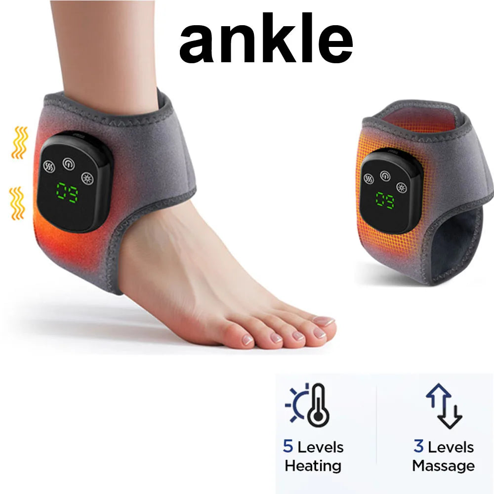 Electric Heating Foot Ankle Massager with Vibration Ankle Wrap Support Hot Compress for Joint Protection Foot Protector