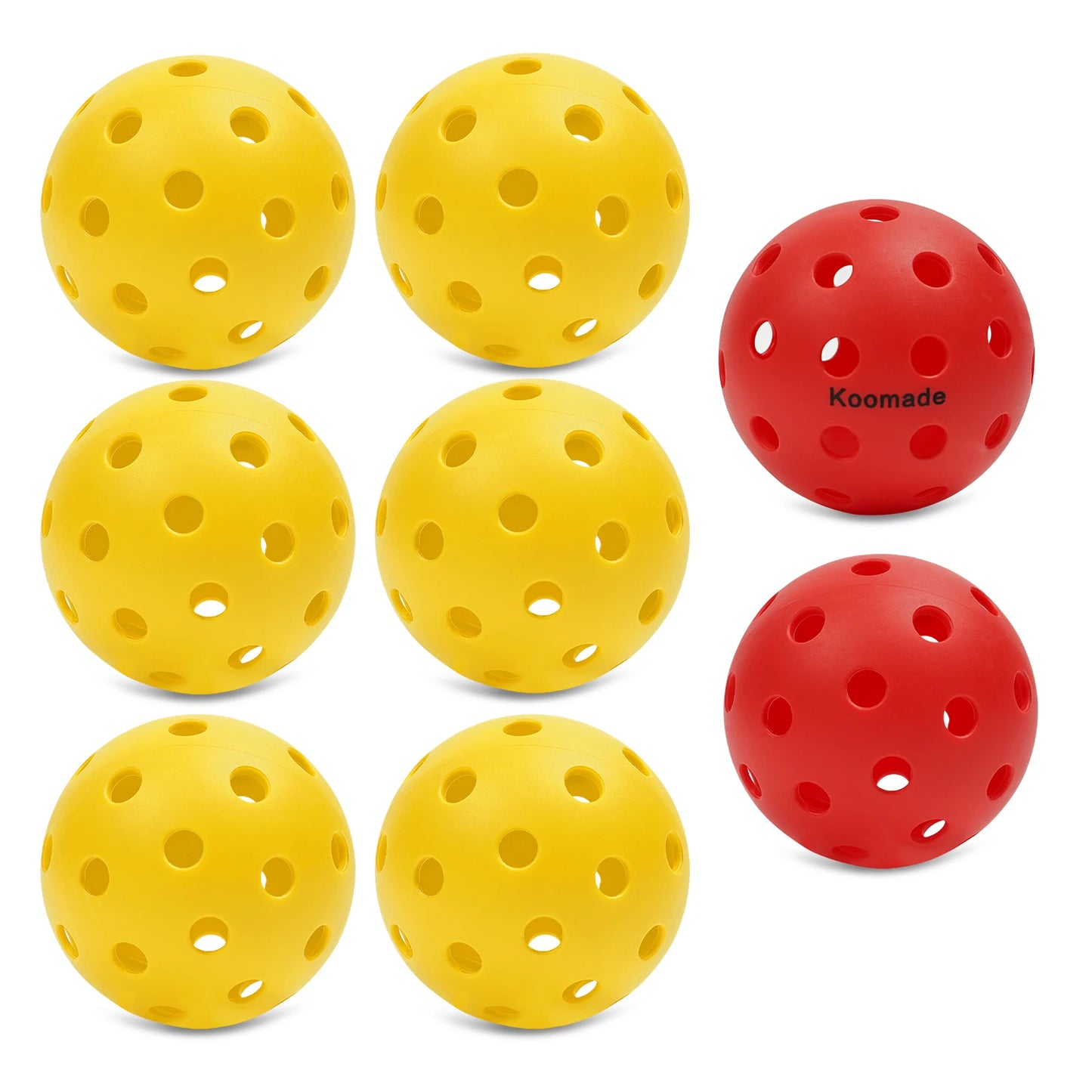 KOOMADE 40-Hole Outdoor Pickleballs 8/16Pcs Official USAPA Standard 74mm 26g Durable Tournament Training Balls All Weather Play