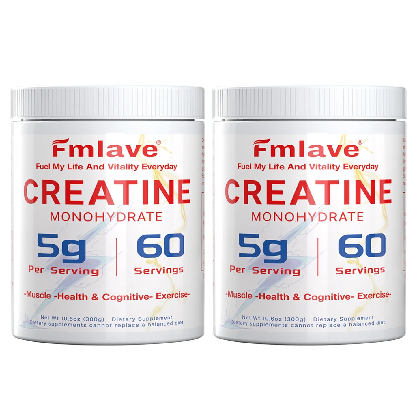 Fmlave Creatine Monohydrate Micronized Powder 300g - 60 Servings, 5000mg Per Serving (5g) - for Men & Women Muscle Growth & Recovery