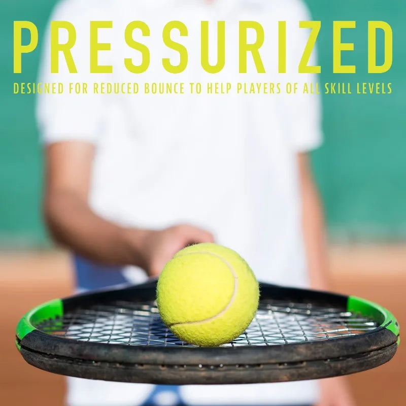 Practice Pressureless Tennis Balls - Great for Beginner Training + Practice - Low Bounce Balls for All Court Surfaces - Yellow - 3 Pack