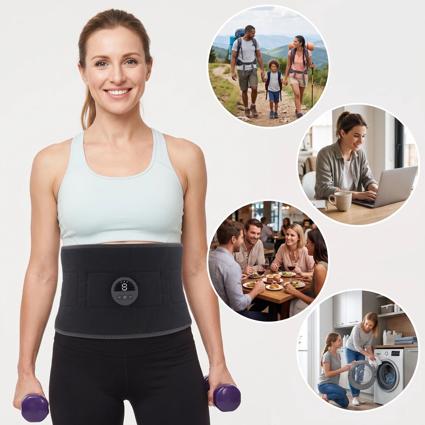 NEW Waist Massager Portable USB Charging Shaper Electric Arm Hip Leg Trainer Body Shaping Belt Fitness Massager Unisex