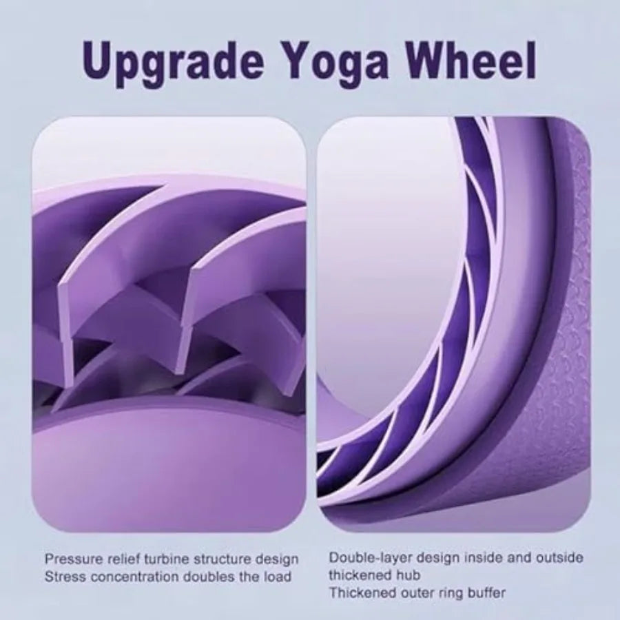 Curve magic wheel Fit Prop Foam Padded Back Stretcher Wheel with Center Spine Cradle Yoga Wheel for Improving Yoga Poses, Backb