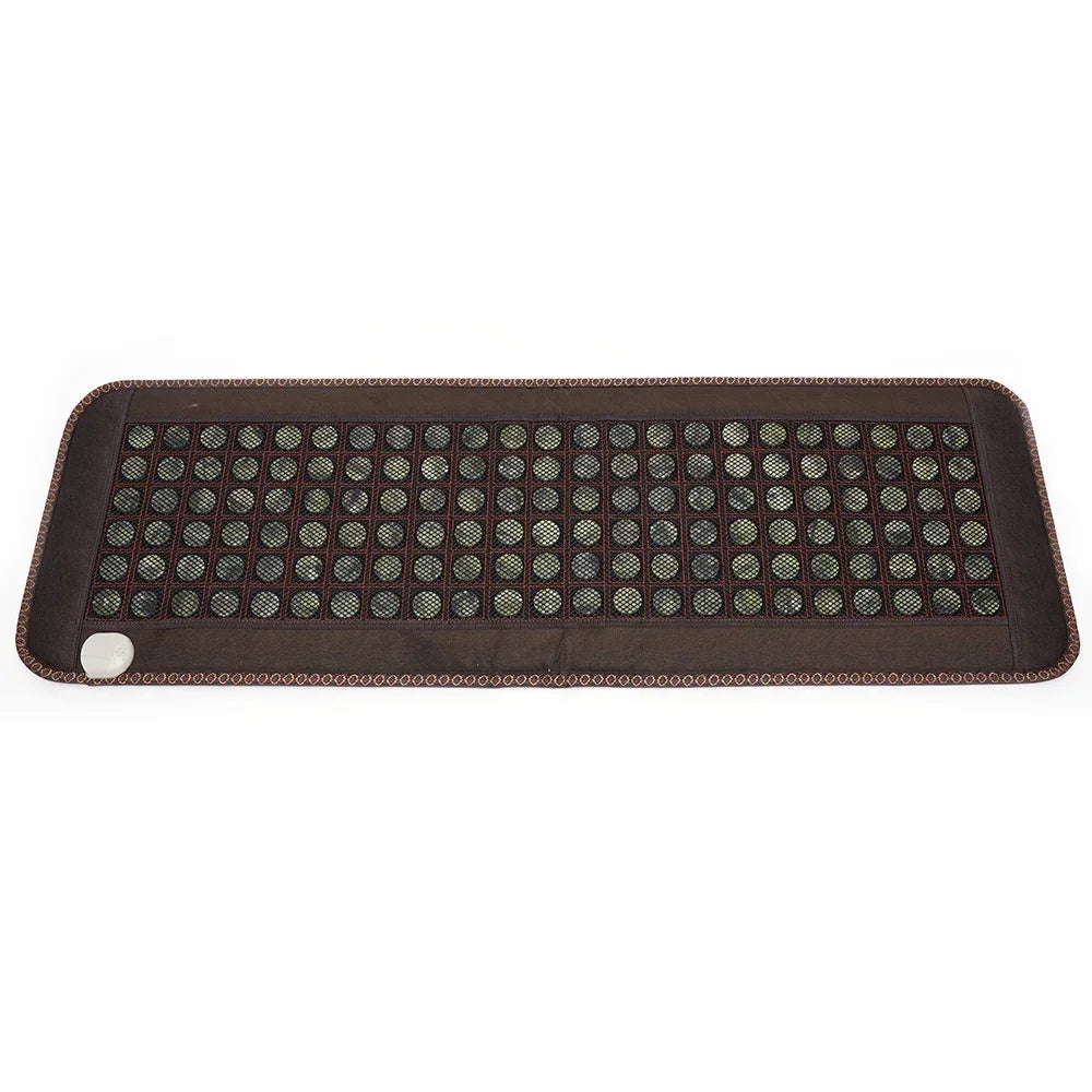 Far Infrared Heating Pad for Full Back, Natural Jade Tourmaline Stones Heating Mat, for Back Neck Shoulder Fast Pain Relief, Suitable for Home&Office