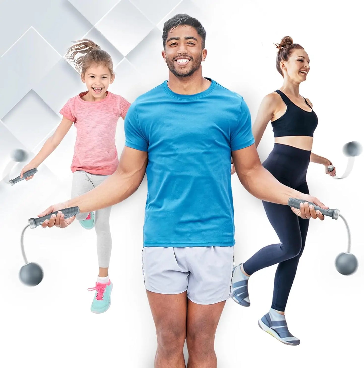 Weighted Cordless Jump Rope for Silent Home Workouts - Tangle-Free, 230g Resistance for Adults & Beginners