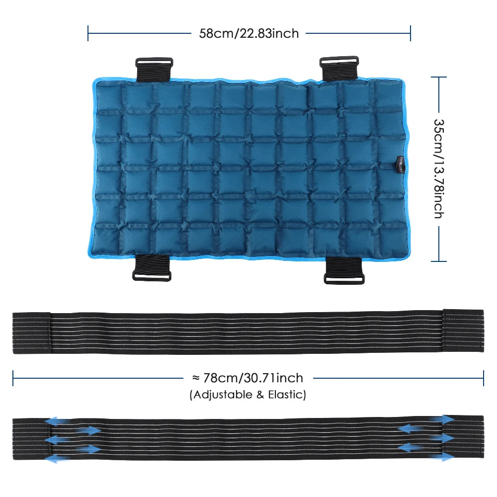 Reusable Hot Cold Compress Pack Back Shoulder Knee Wrap Self Absorbing Polymer Resin Multi Grid Ice Pack Microwave Heating Pad Support Brace Pain Relief Injury Recovery Swelling Eco Friendly