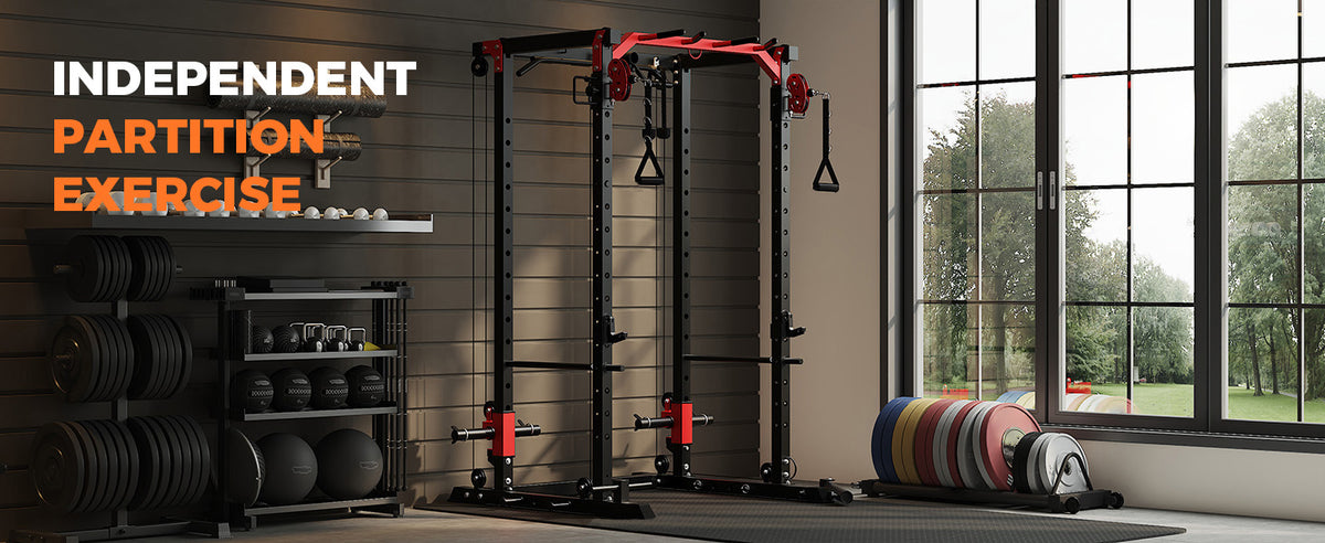 2000LB Power Rack with Cable Crossover, Lat Pulldown & Pulley System – Heavy Duty Workout Cage for Home Gym Training