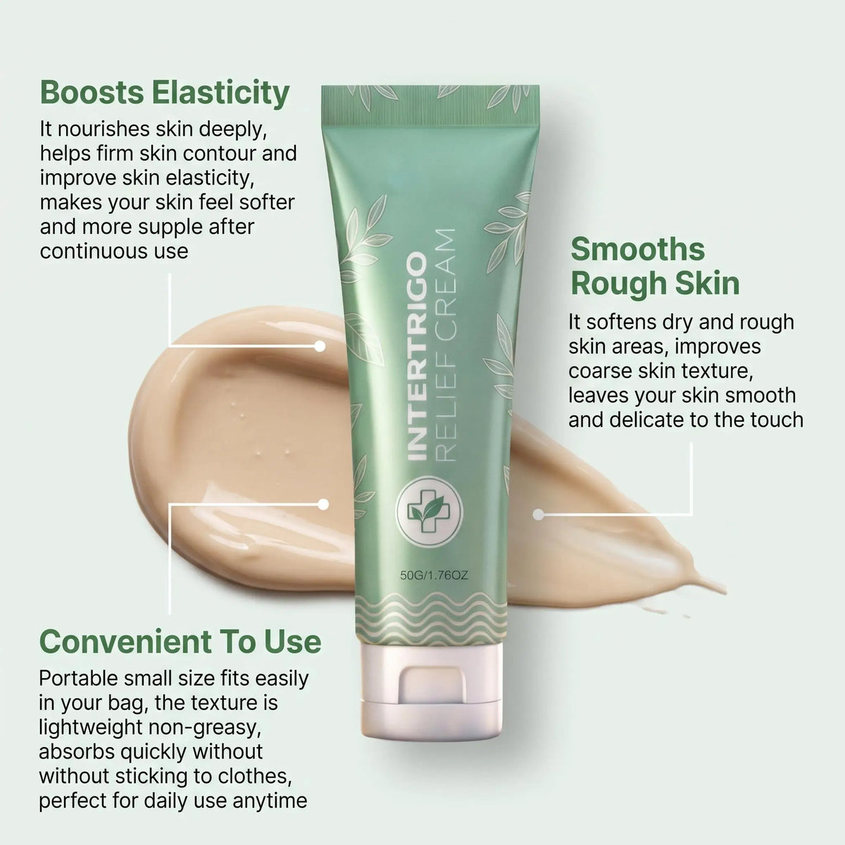 Intertrigo Relief Cream Melaleuca Alternifolia Leaf Oil Soothe Discomfort Calm Redness Mild Non Irritating Long Lasting Moisturizing Improve Skin Health Gentle Body Care