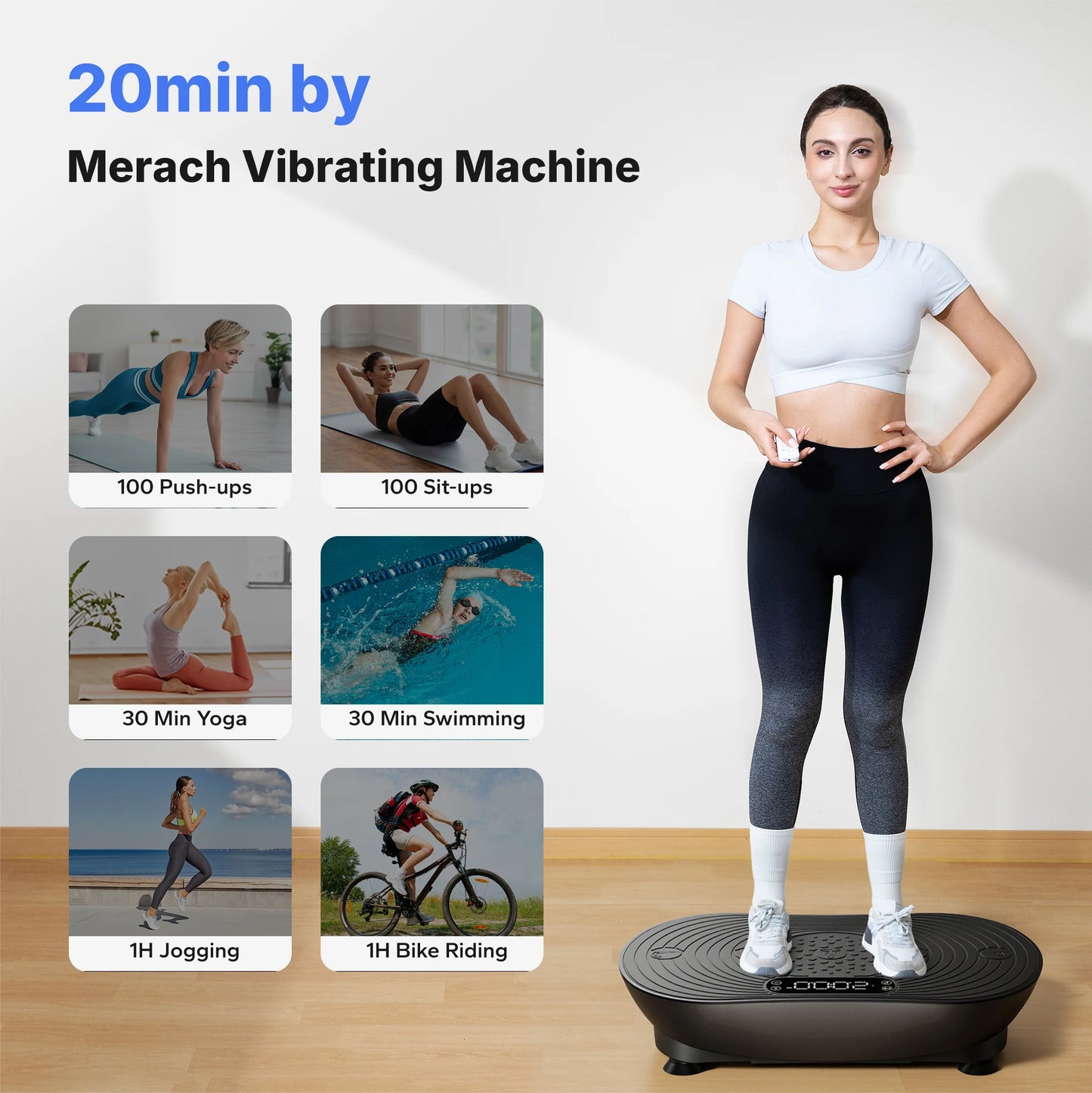 MERACH Vibration Plate V33 Pro for Weight Loss & Shaping: 99 Speed Levels, Enhanced Vibration, Bluetooth Speaker, LED Touchscreen