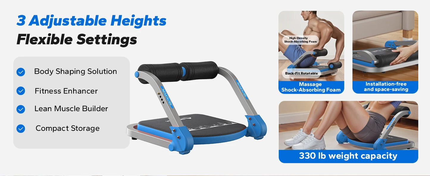 MERACH Ab Machine Abdominal Trainer With 3 Adjustable Resistance Levels For Home Automatic Rebound Ab Crunch Machine For Core Workout Automatic Rebound Ab Crunch Machine For Home Gym Stomach Workouts