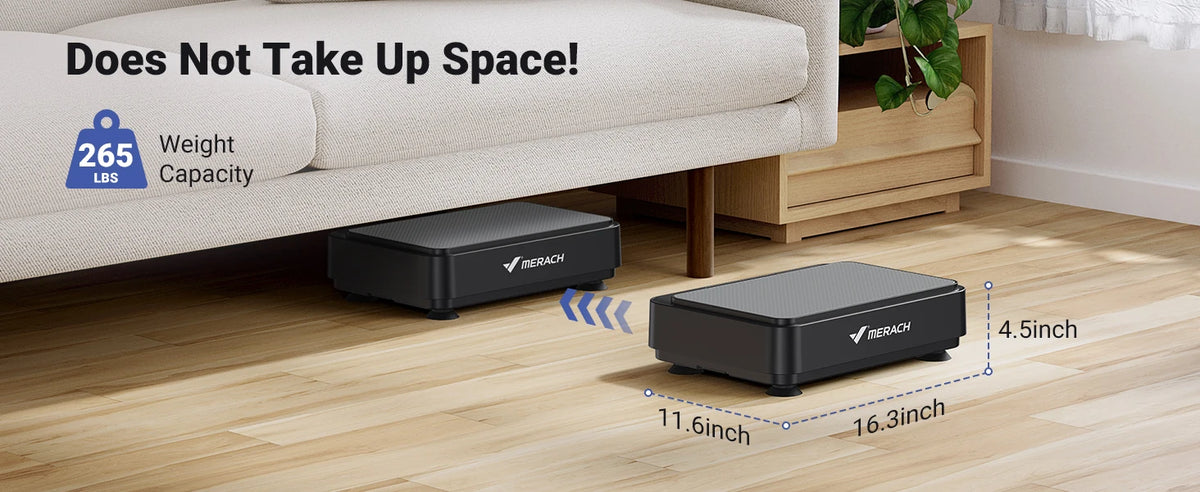 Vibration Plate Mini Low Noise LED Display Home Gym Equipment Fat Burning Weight Loss Whole Body Vibration Plate For Lymphatic Drainage Circulation Office Under Desk Compact Home Use