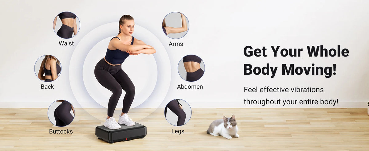 Vibration Plate Mini Low Noise LED Display Home Gym Equipment Fat Burning Weight Loss Whole Body Vibration Plate For Lymphatic Drainage Circulation Office Under Desk Compact Home Use