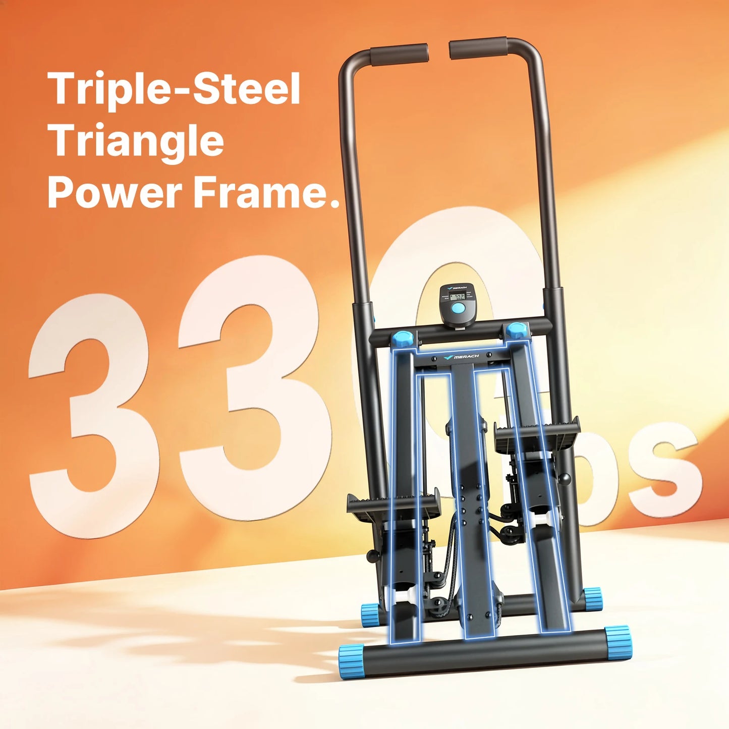 MERACH Stair Stepper Foldable Full Body Workout Silent Multi-functional Adjustable Fitness Climbing Machine for Home Use Exercise Running Sweating
