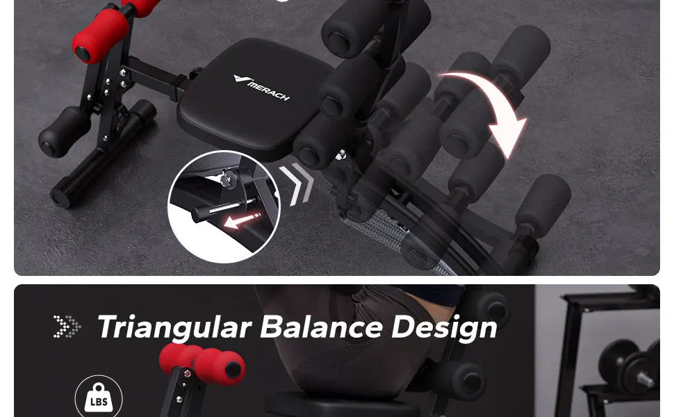 MERACH Ab Machine Multi-Functional Adjustable Ab Trainer Workout Bench for Home Gym Sit Up Machine for Abdominal Exercise Chair