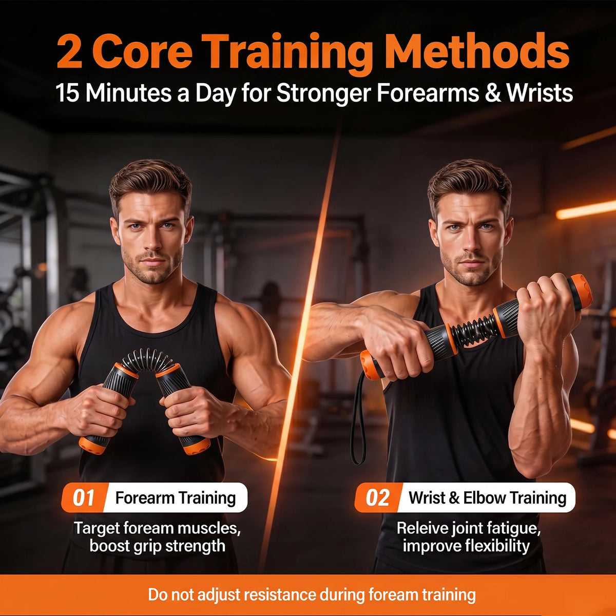 Fixed Resistance Wrist and Forearm Trainer, Hand Grip Strengthener & Arm Muscle Training Fitness Equipment for Home Gym