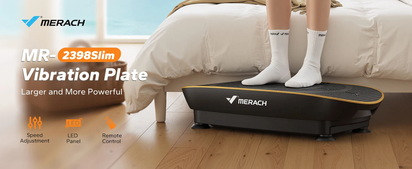 MERACH Vibration Plate Exercise Machine Whole Body Workout Power Vibrate Fitness Platform Vibration Weight Loss&Shaping
