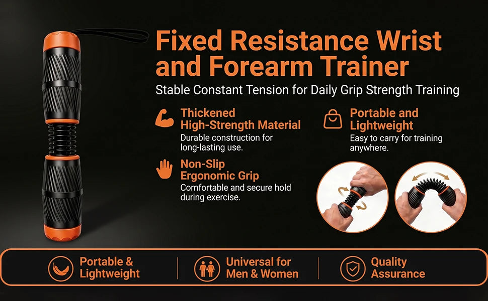 Fixed Resistance Wrist and Forearm Trainer, Hand Grip Strengthener & Arm Muscle Training Fitness Equipment for Home Gym
