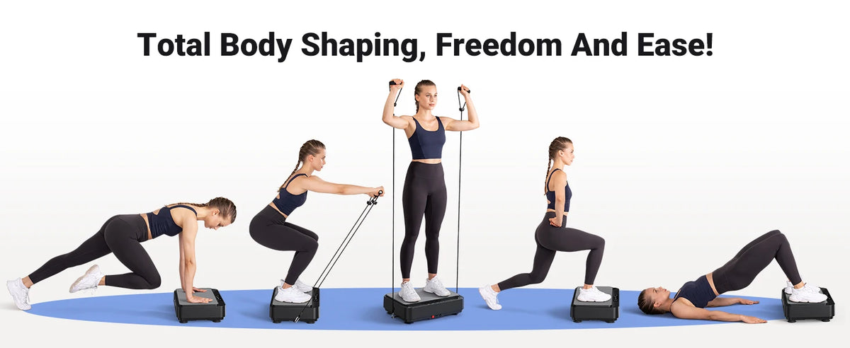 Vibration Plate Mini Low Noise LED Display Home Gym Equipment Fat Burning Weight Loss Whole Body Vibration Plate For Lymphatic Drainage Circulation Office Under Desk Compact Home Use