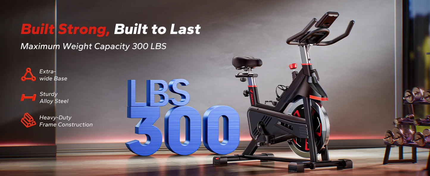 MERACH Exercise Bike S38 Indoor Cycling Magnetic Resistance Exclusive App 300lbs Capacity Comfortable Seat for Home&Weight Loss