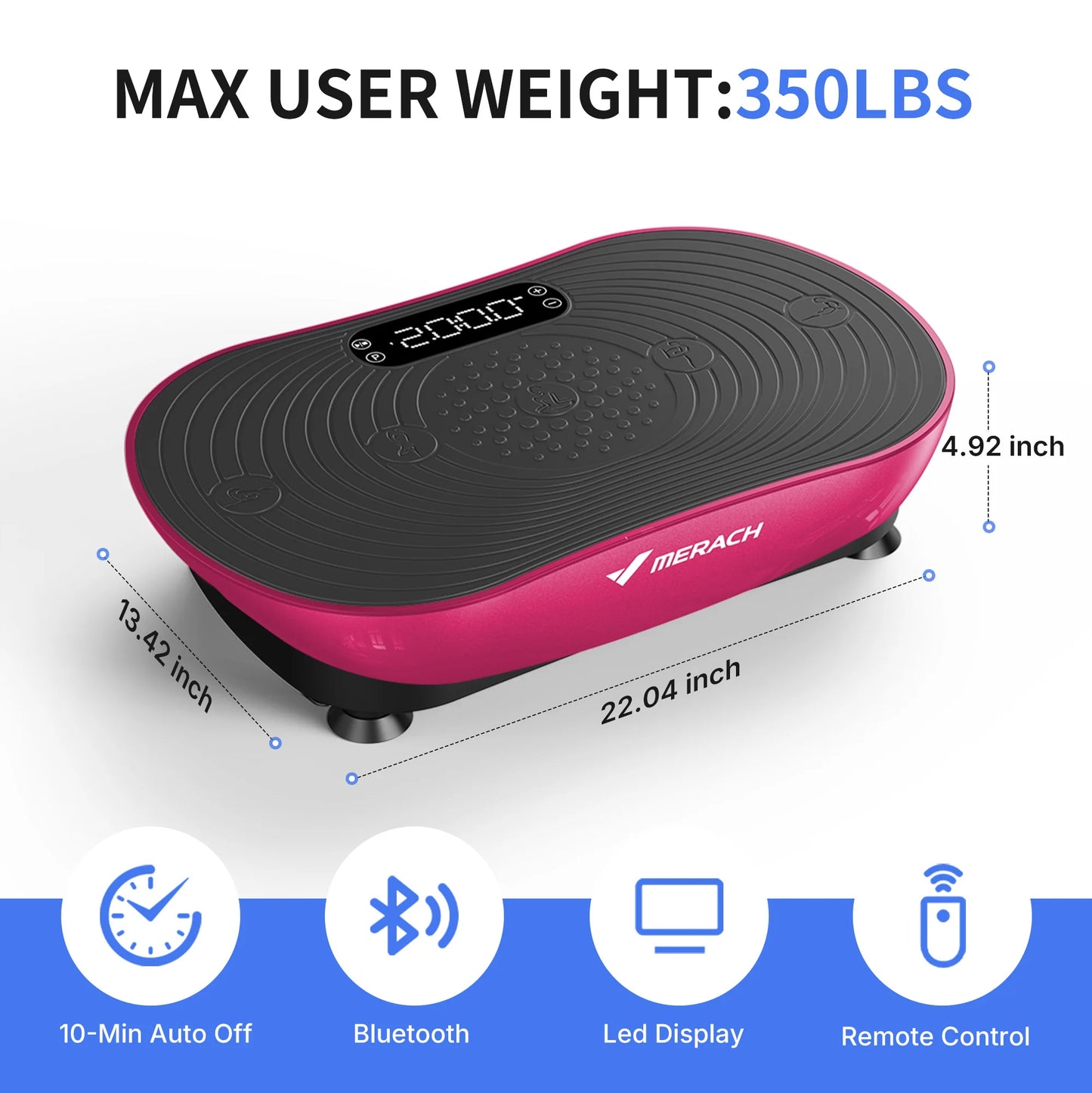 MERACH Vibration Plate V33 Pro for Weight Loss & Shaping: 99 Speed Levels, Enhanced Vibration, Bluetooth Speaker, LED Touchscreen
