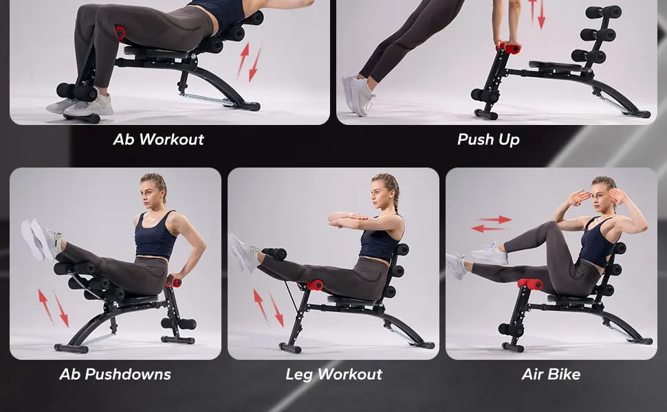 MERACH Ab Machine Multi-Functional Adjustable Ab Trainer Workout Bench for Home Gym Sit Up Machine for Abdominal Exercise Chair