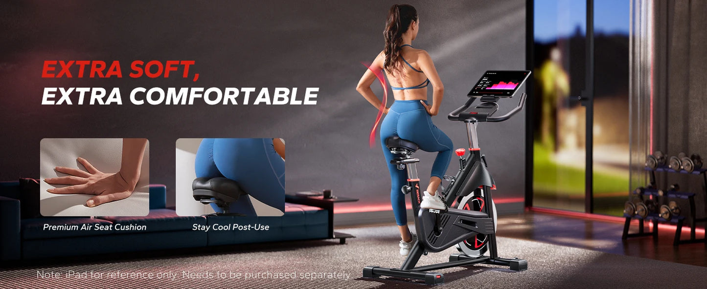 MERACH Exercise Bike S38 Indoor Cycling Magnetic Resistance Exclusive App 300lbs Capacity Comfortable Seat for Home&Weight Loss