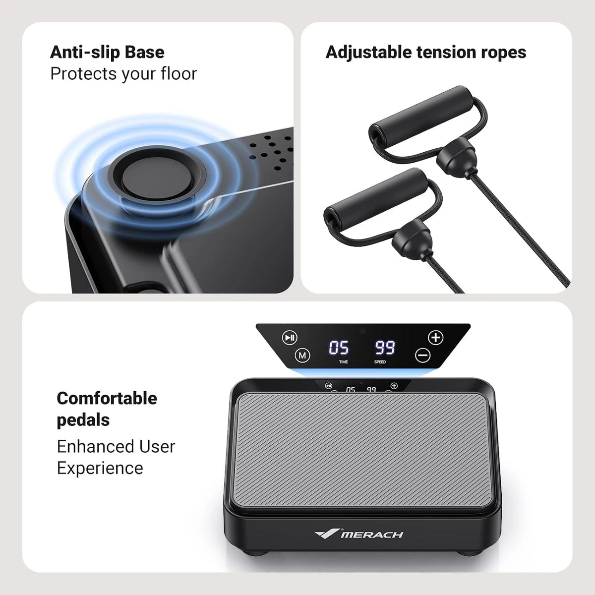 Vibration Plate Mini Low Noise LED Display Home Gym Equipment Fat Burning Weight Loss Whole Body Vibration Plate For Lymphatic Drainage Circulation Office Under Desk Compact Home Use