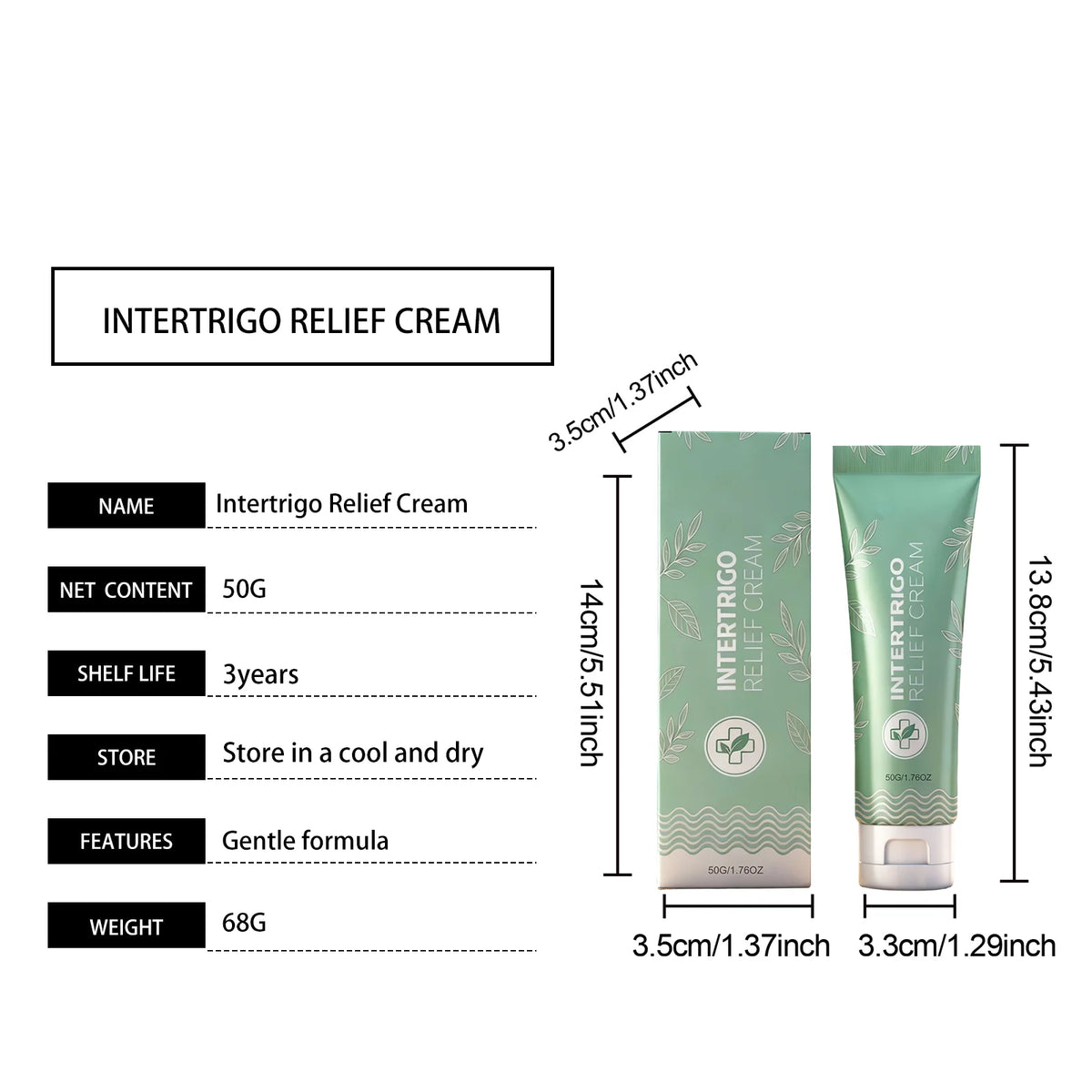 Intertrigo Relief Cream Melaleuca Alternifolia Leaf Oil Soothe Discomfort Calm Redness Mild Non Irritating Long Lasting Moisturizing Improve Skin Health Gentle Body Care