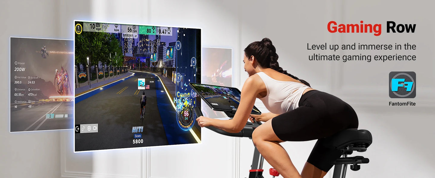 MERACH Exercise Bike S38 Indoor Cycling Magnetic Resistance Exclusive App 300lbs Capacity Comfortable Seat for Home&Weight Loss