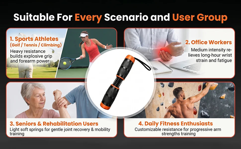 Fixed Resistance Wrist and Forearm Trainer, Hand Grip Strengthener & Arm Muscle Training Fitness Equipment for Home Gym