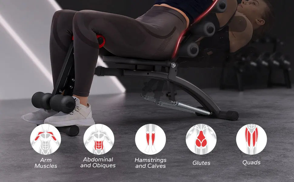 MERACH Ab Machine Multi-Functional Adjustable Ab Trainer Workout Bench for Home Gym Sit Up Machine for Abdominal Exercise Chair