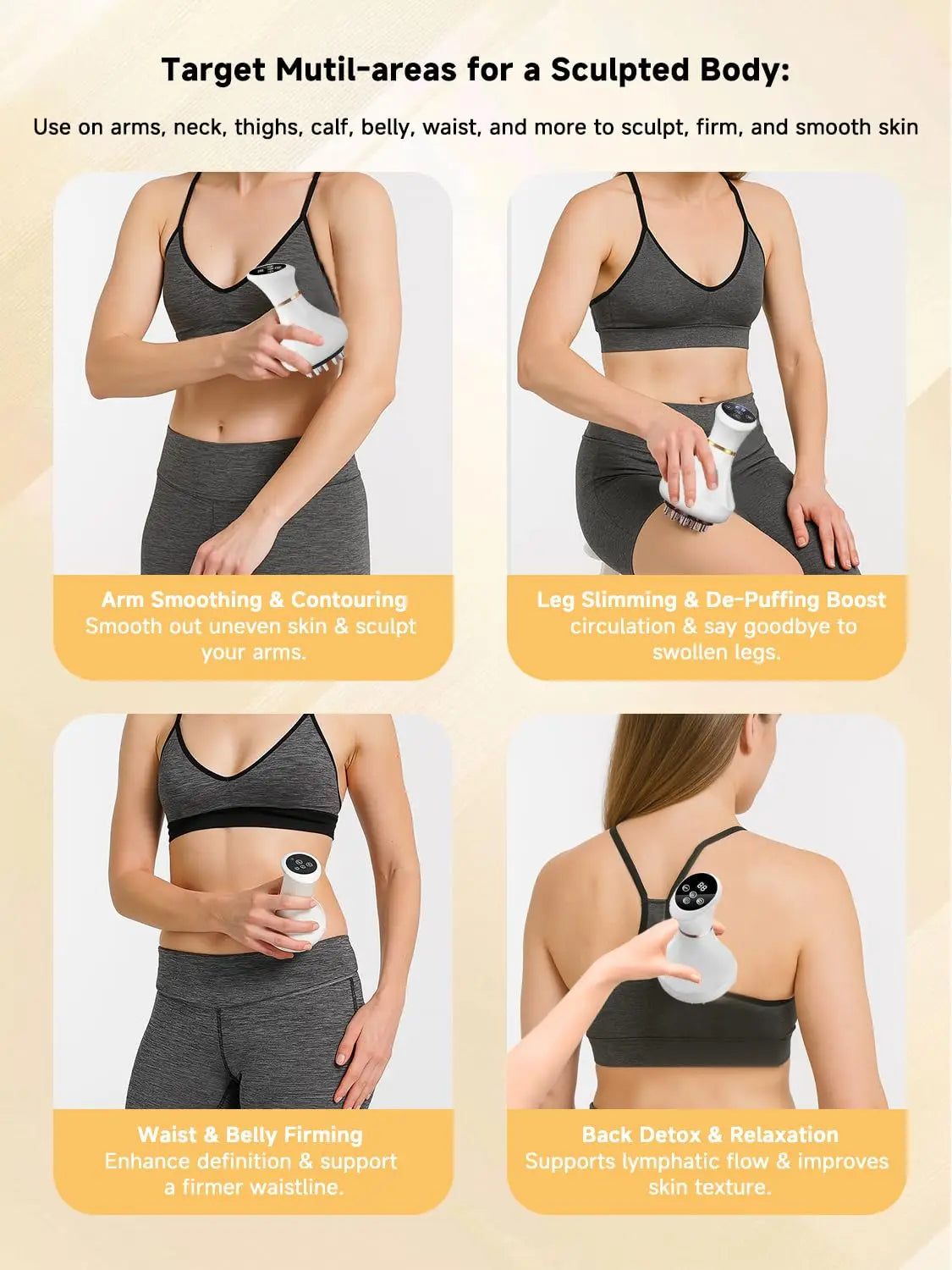 KTS Abdominal Massager Red Light Therapy Belly Waist Massage Device with Hot Compress Vibration Pulse 3 Modes 9 Adjustable Levels Digital Display Handheld Body Sculpting Cellulite Massager for Women Stomach Waist Home Fitness