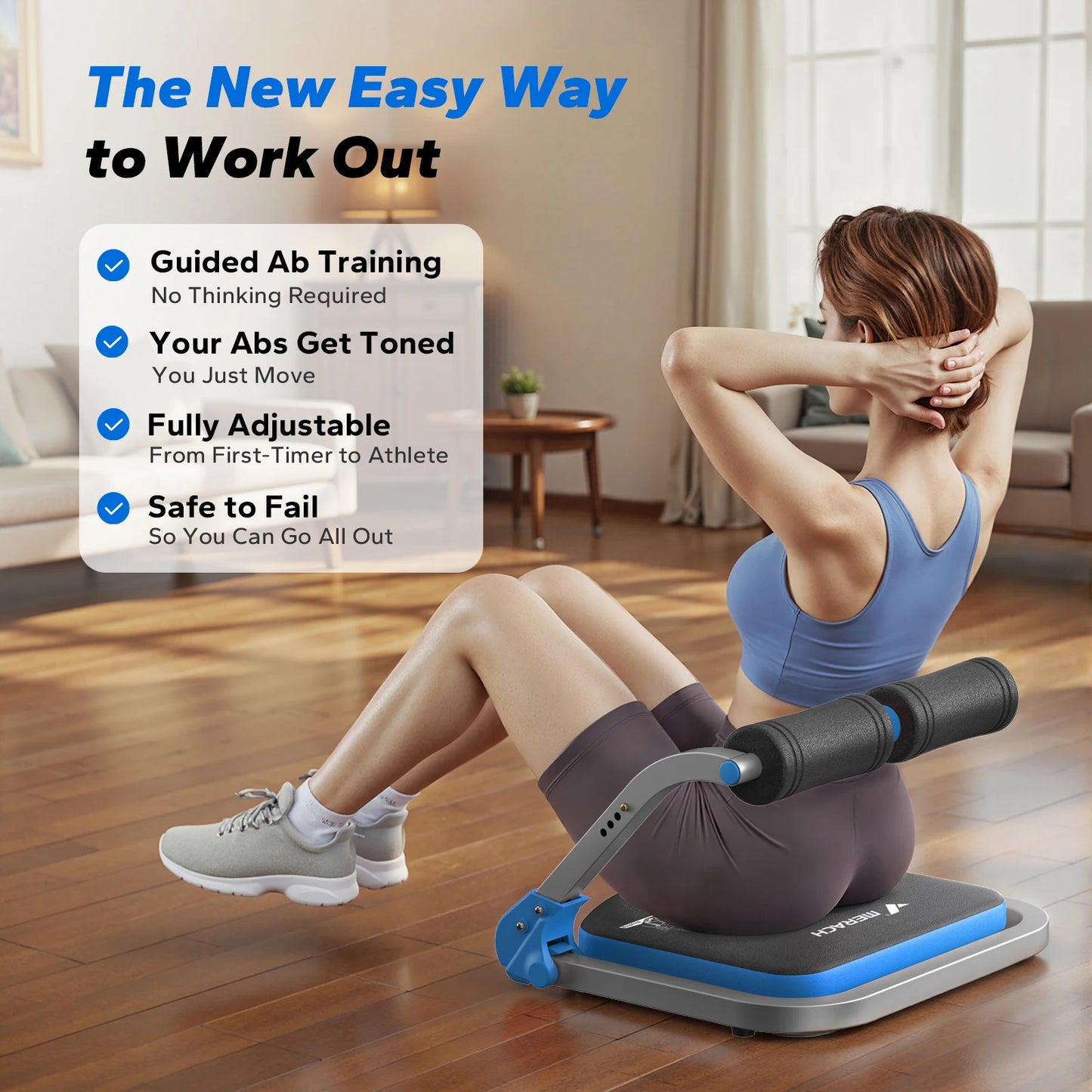 MERACH Ab Machine Abdominal Trainer With 3 Adjustable Resistance Levels For Home Automatic Rebound Ab Crunch Machine For Core Workout Automatic Rebound Ab Crunch Machine For Home Gym Stomach Workouts
