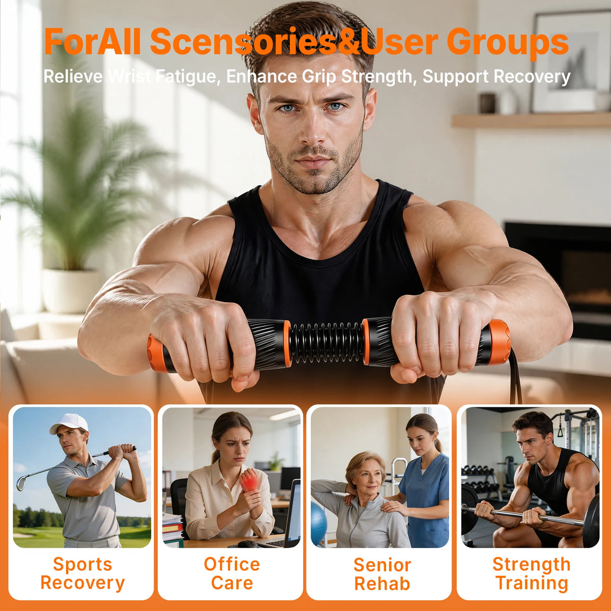 Fixed Resistance Wrist and Forearm Trainer, Hand Grip Strengthener & Arm Muscle Training Fitness Equipment for Home Gym