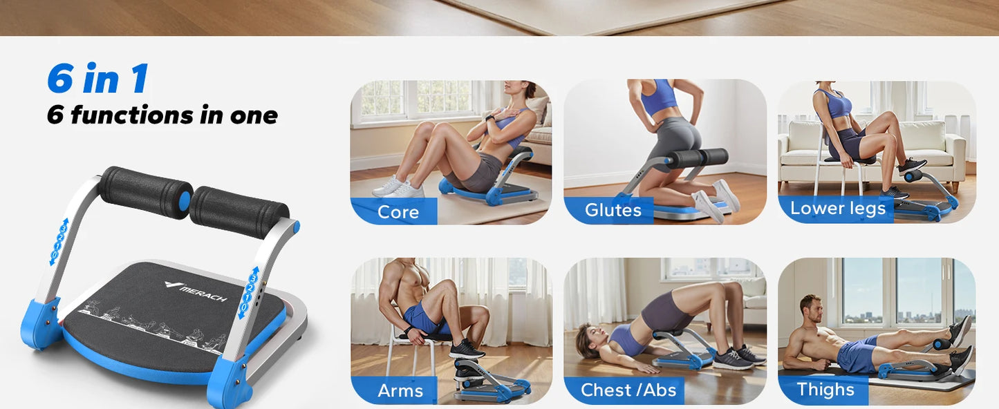 MERACH Ab Machine Abdominal Trainer With 3 Adjustable Resistance Levels For Home Automatic Rebound Ab Crunch Machine For Core Workout Automatic Rebound Ab Crunch Machine For Home Gym Stomach Workouts