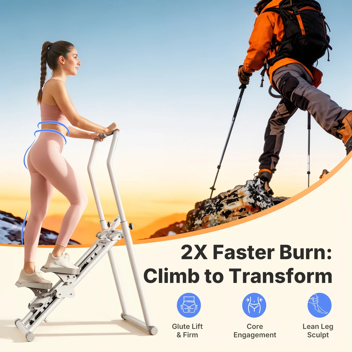 MERACH Stair Stepper For Home Gym Full-Body Workout Fat Burning Weight Loss Foldable Quiet Low Noise Adjustable Resistance Vertical Climber Cardio Exercise Machine Beginner Friendly Easy To Use