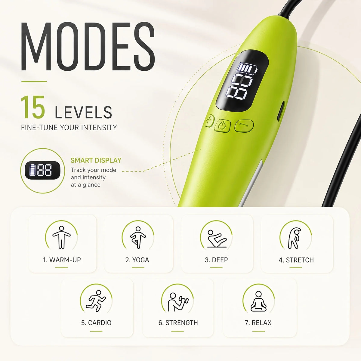 Microcurrent Arm Trainer EMS Muscle Stimulator for Women Men 7 Modes 15 Levels Portable Upper Arm Toning Sculpting Device with Digital Display 10 Min Cycle USB-C Rechargeable 125g Fitness Massage Training Tool for Home Gym Wo