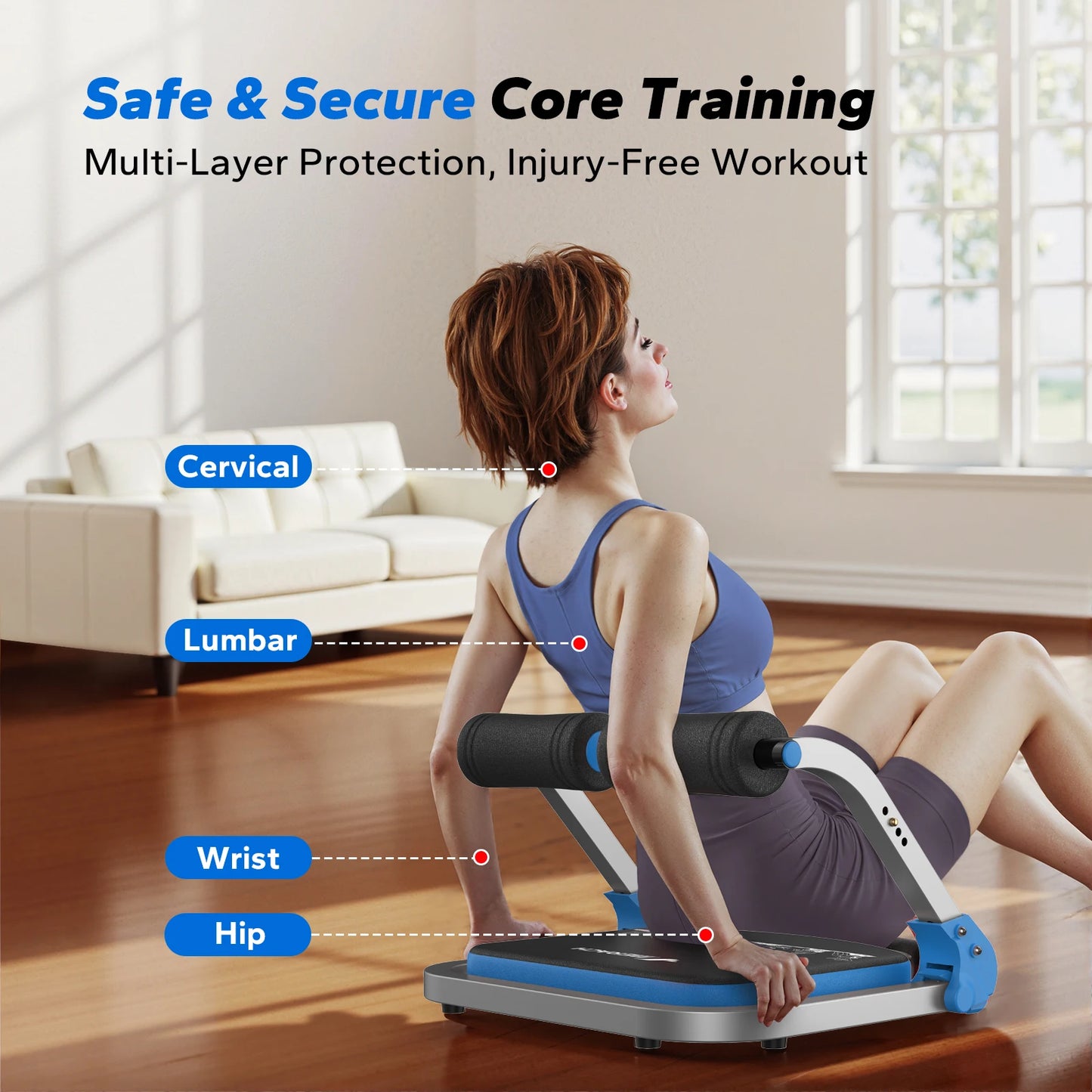 MERACH Ab Machine Abdominal Trainer With 3 Adjustable Resistance Levels For Home Automatic Rebound Ab Crunch Machine For Core Workout Automatic Rebound Ab Crunch Machine For Home Gym Stomach Workouts