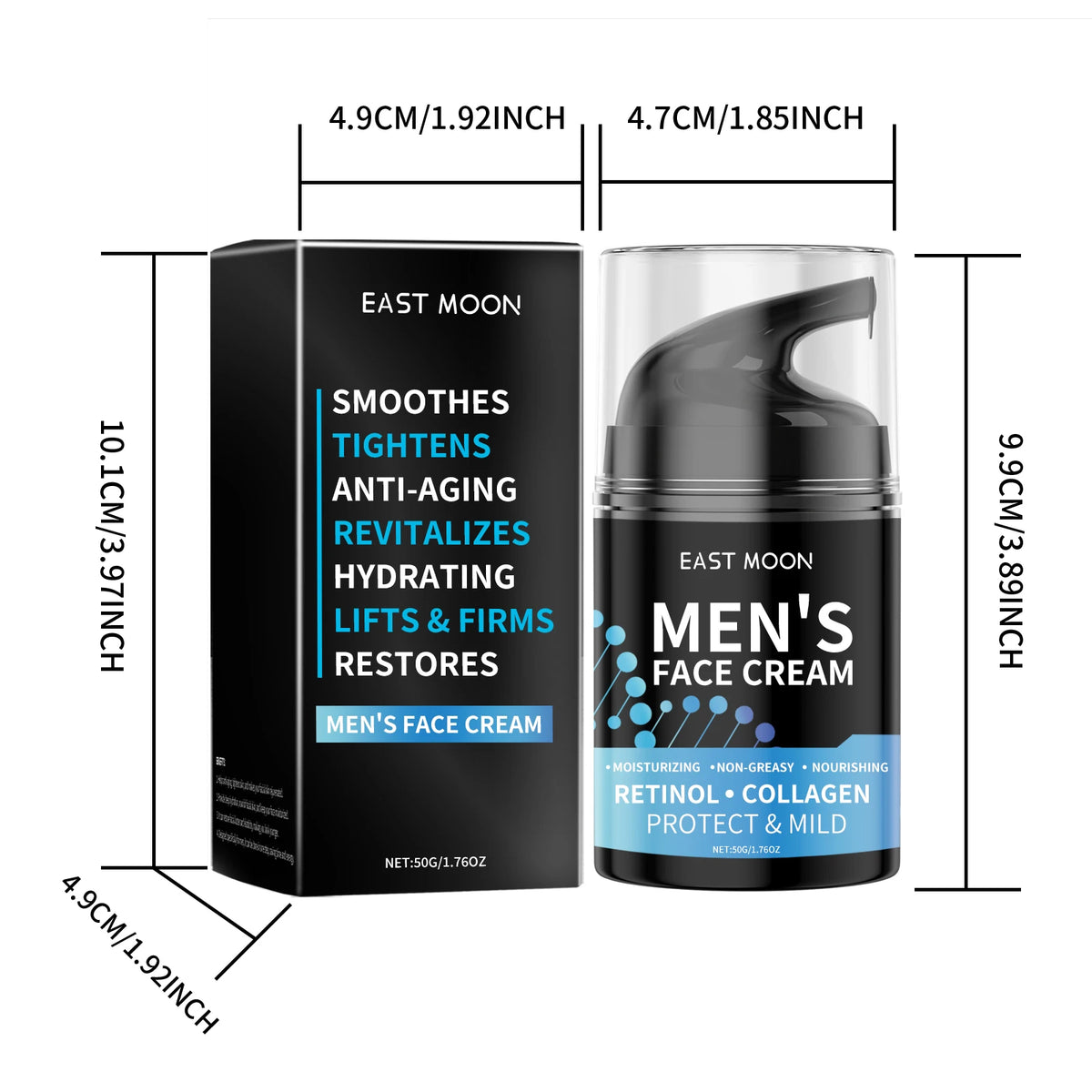 50G Men Face Cream Daily Hydrating Improve Skin Texture Revitalizing Skin Enhance Smoothness Tightening Non-greasy Lifting Men Facial Lotion