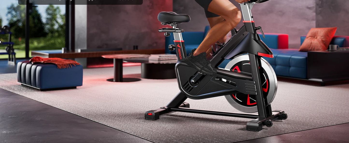 MERACH Exercise Bike S38 Indoor Cycling Magnetic Resistance Exclusive App 300lbs Capacity Comfortable Seat for Home&Weight Loss